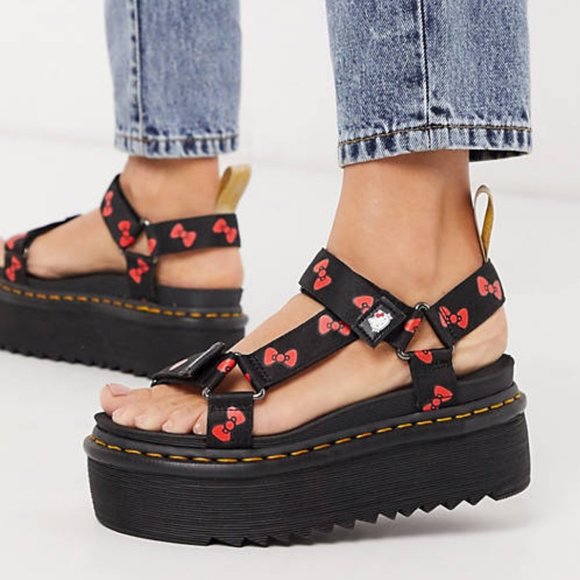 Dr. Martens Shoes - RARE Dr Martens Hello Kitty Vegan Platform Sandals